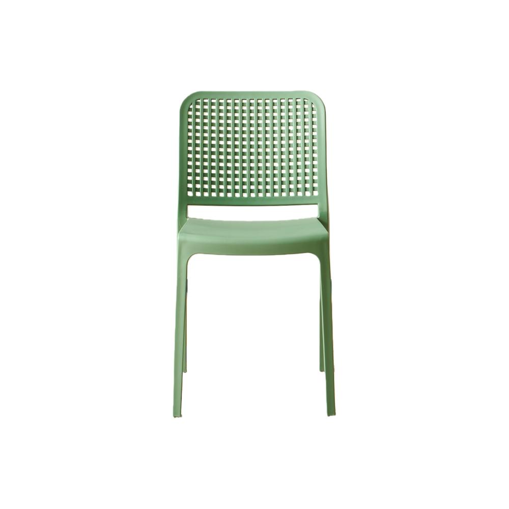 Silla Bronx, Verde, con Espaldar en Cuadrados y Diseño Minimalista