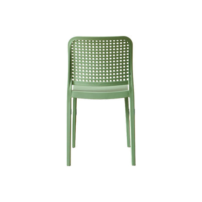 Silla Bronx, Verde, con Espaldar en Cuadrados y Diseño Minimalista