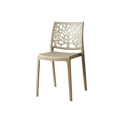 Silla Harlem, Taupe, con Espaldar en Forma de Árbol y Diseño Minimalista
