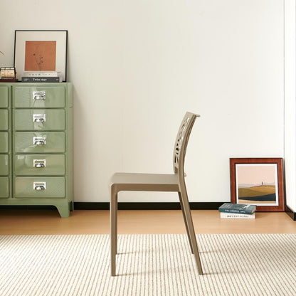 Silla Harlem, Taupe, con Espaldar en Forma de Árbol y Diseño Minimalista