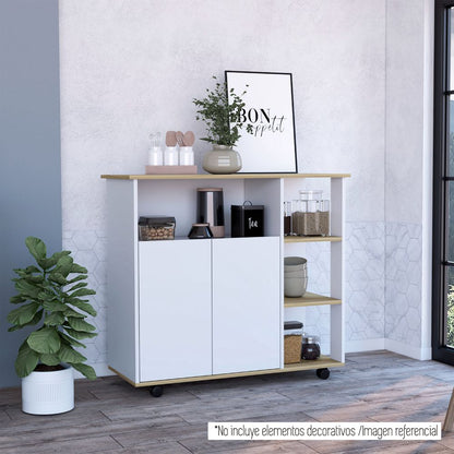 Mesón de Cocina Bi Color Blanco y Duna Para Cocina