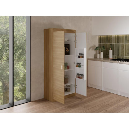 Despensa  Varese, Fresno Europeo y Blanco, con dos puertas y cuatro entrepaños