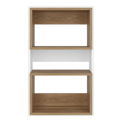 Mueble Auxiliar Muro Baño Eco, Blanco Duqueza y Fresno Europeo, con superficies para ubicar objetos