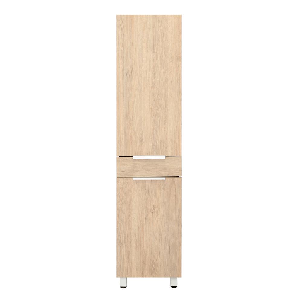 Alacena Alacena De Cocina Melia, Blanco y Rovere, con Una Puerta Abatible con Almacenamiento Extra y Patas de Acero