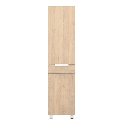 Alacena Alacena De Cocina Melia, Blanco y Rovere, con Una Puerta Abatible con Almacenamiento Extra y Patas de Acero