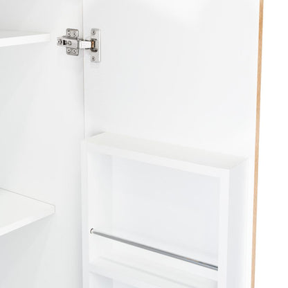 Despensa de Cocina Varese, Café claro y Blanco Vainilla, Posee Un Estante Adicional En La Puerta y Cuatro Entrepaños