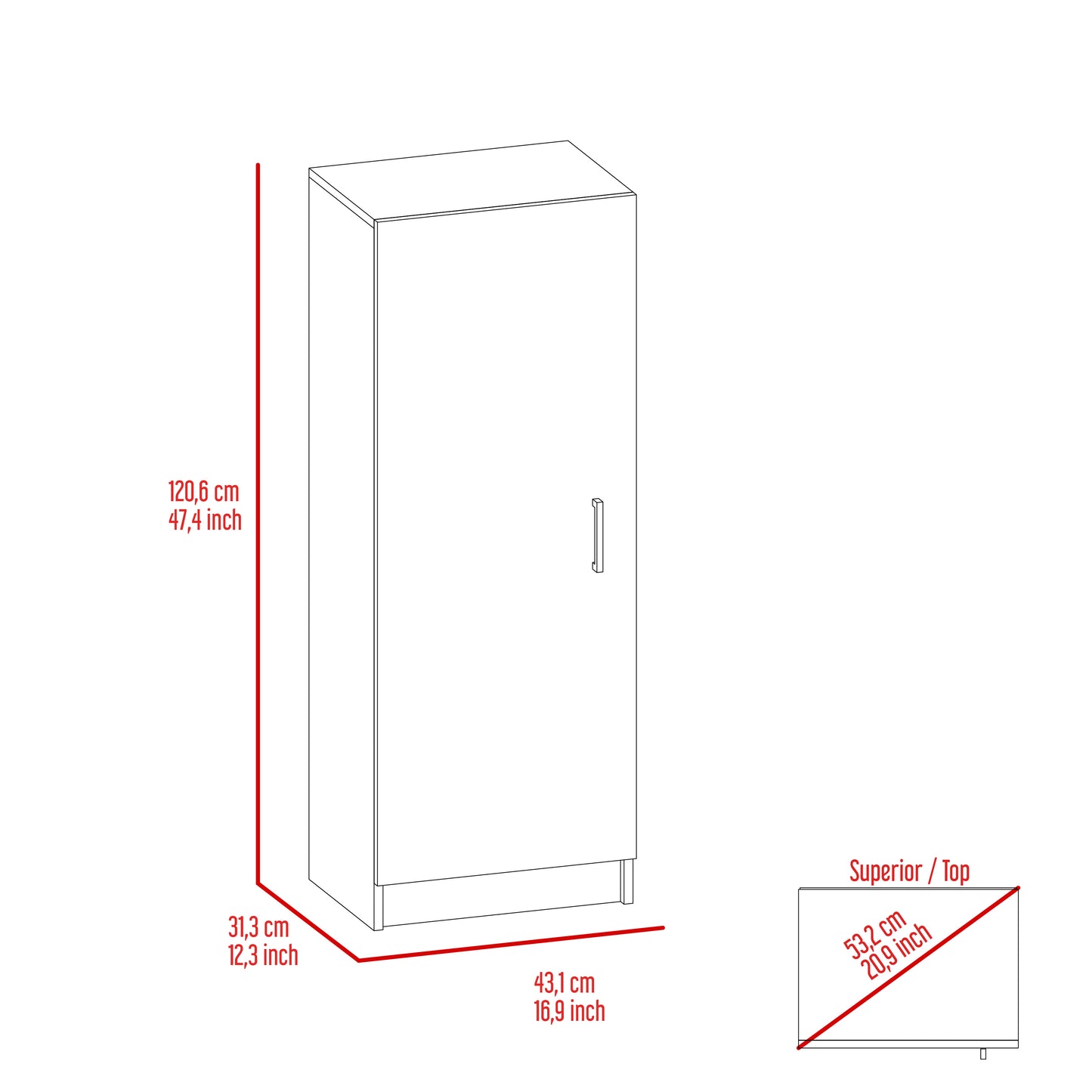 Despensa Belleria Una Puerta, Blanco