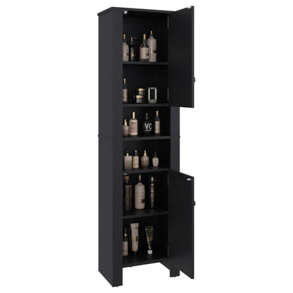 Mueble  Auxiliar para Baño Vanes, Wengue, con espacio para objetos decorativos