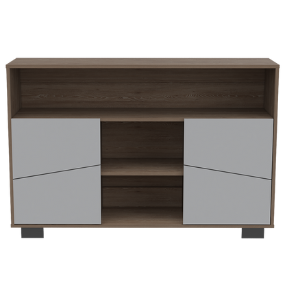 Arrimo Fraktal, Miel y Blanco, con Cuatro Puertas y Patas de Acero