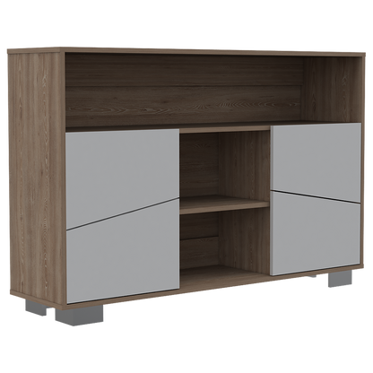 Arrimo Fraktal, Miel y Blanco, con Cuatro Puertas y Patas de Acero