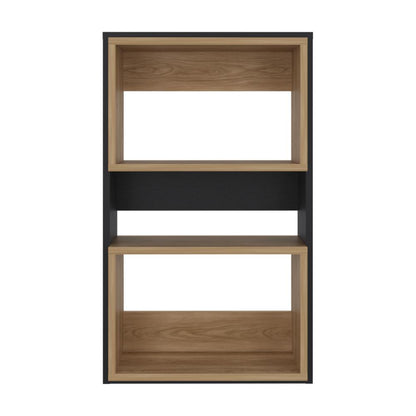 Mueble Auxilar Muro Baño Eco, Negro Y Café Claro
