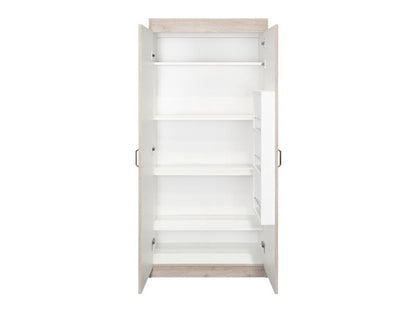 Despensa de Cocina Varese, Ceniza Y Blanco, Posee Un Estante Adicional En La Puerta y Cuatro Entrepaños