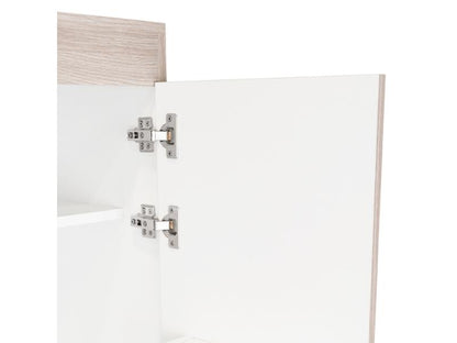 Despensa de Cocina Varese, Ceniza Y Blanco, Posee Un Estante Adicional En La Puerta y Cuatro Entrepaños