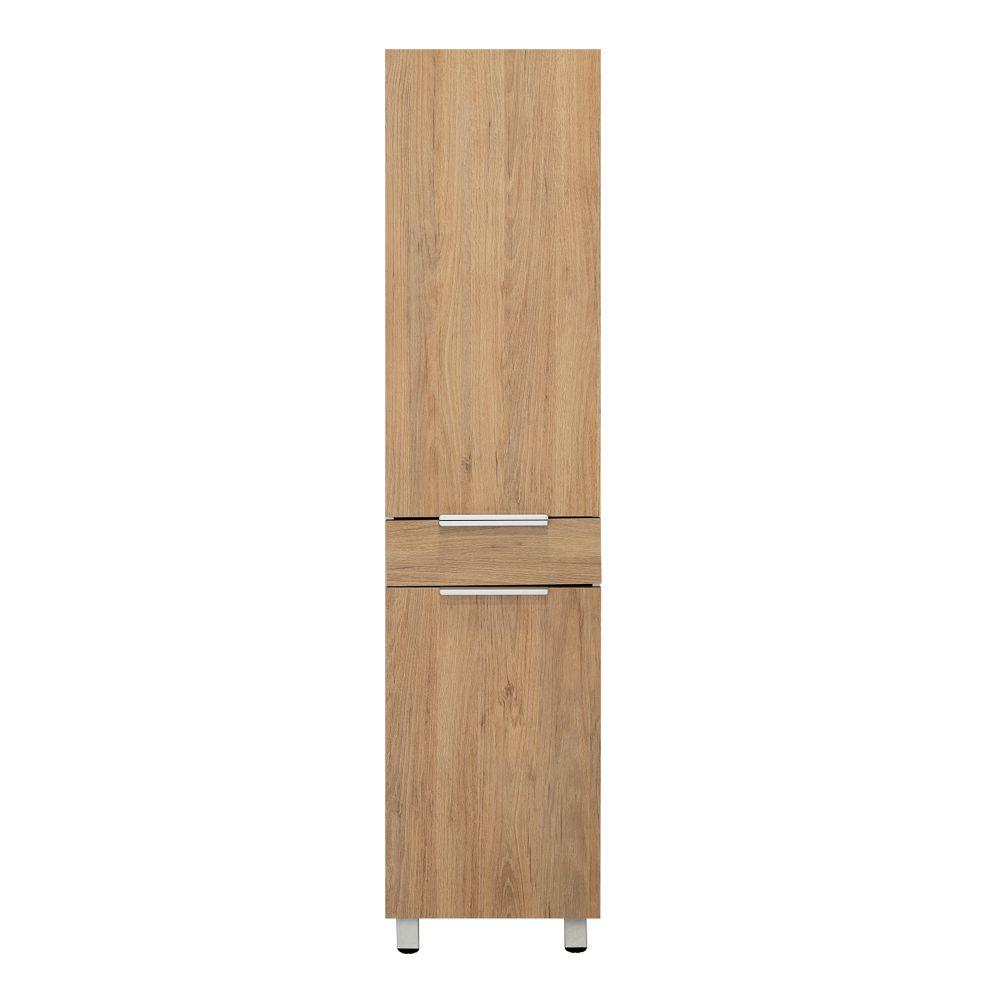 Mueble Alacena Amir Dos Puertas Y Un Cajon Café Claro, Con Almacenamiento Extra Y Patas De Acero