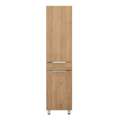 Mueble Alacena Amir Dos Puertas Y Un Cajon Café Claro, Con Almacenamiento Extra Y Patas De Acero