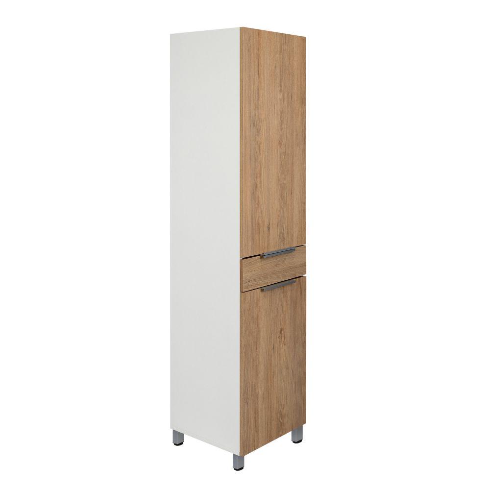 Mueble Alacena Amir Dos Puertas Y Un Cajon Café Claro, Con Almacenamiento Extra Y Patas De Acero