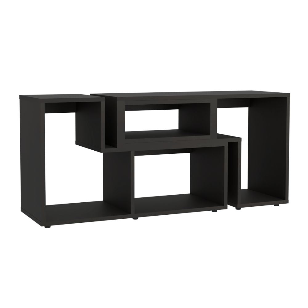 Rack Tv Ascher 40" Extensible Negro, Con Varios Entrepaños