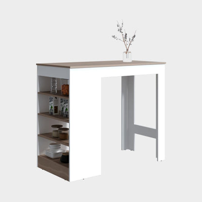 Barra Auxiliar de Cocina Greer, Blanco Duqueza y Bardolino, con espacio para ubicar objetos de cocina