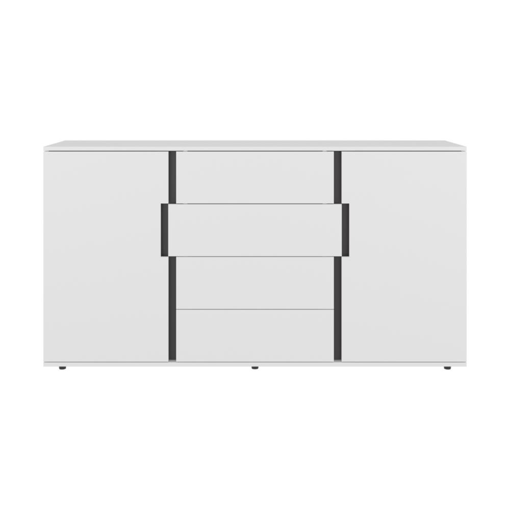 Mesa Auxiliar Recibidor Bisbee, Blanco Duqueza y Plomo, Con amplio espacio y Diseño moderno