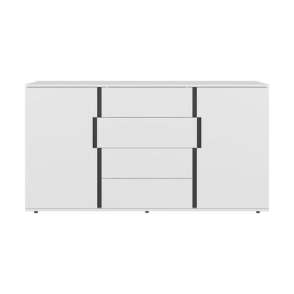 Mesa Auxiliar Recibidor Bisbee, Blanco Duqueza y Plomo, Con amplio espacio y Diseño moderno
