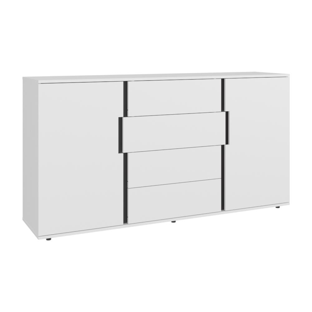 Mesa Auxiliar Recibidor Bisbee, Blanco Duqueza y Plomo, Con amplio espacio y Diseño moderno