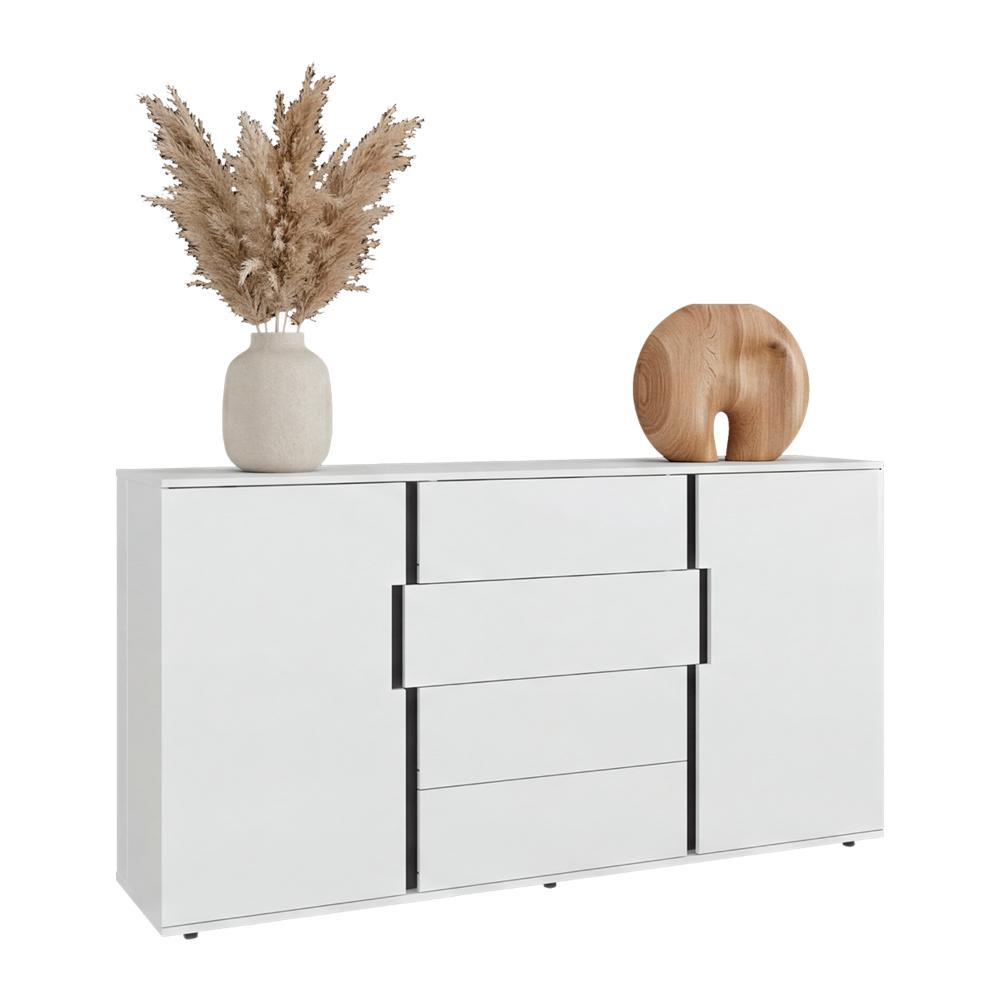 Mesa Auxiliar Recibidor Bisbee, Blanco Duqueza y Plomo, Con amplio espacio y Diseño moderno