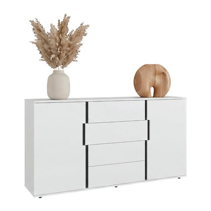 Mesa Auxiliar Recibidor Bisbee, Blanco Duqueza y Plomo, Con amplio espacio y Diseño moderno