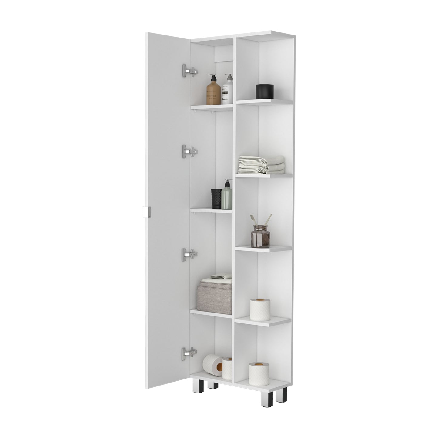 Estante Organizador Baño Nueve Repisas, FM Furniture, Blanco