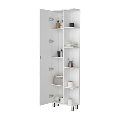 Estante Organizador Baño Nueve Repisas, FM Furniture, Blanco