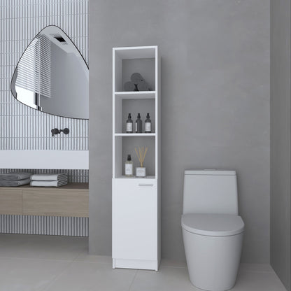 Estante Organizador Baño Una Puerta , FM Furniture, Blanco