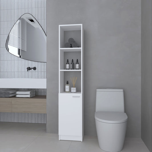 Estante Organizador Baño Una Puerta , FM Furniture, Blanco