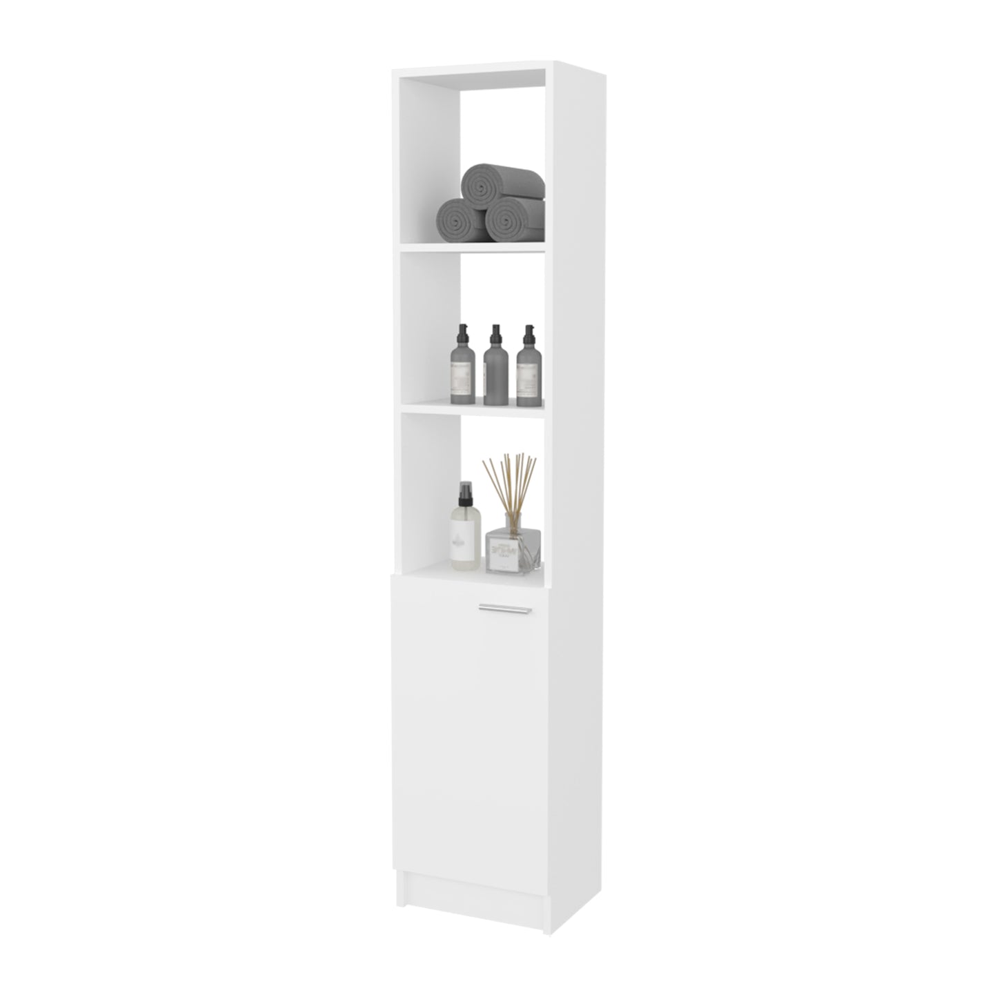 Estante Organizador Baño Una Puerta , FM Furniture, Blanco