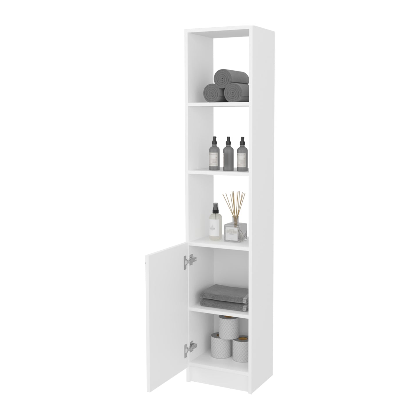 Estante Organizador Baño Una Puerta , FM Furniture, Blanco