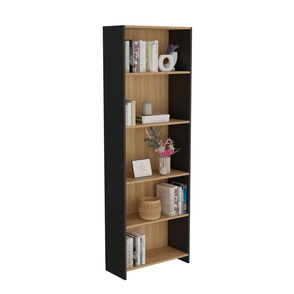 Biblioteca Lisa Eco, Fresno Europeo y Wengue, con Cinco Entrepaños