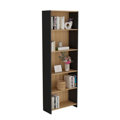 Biblioteca Lisa Eco, Fresno Europeo y Wengue, con Cinco Entrepaños