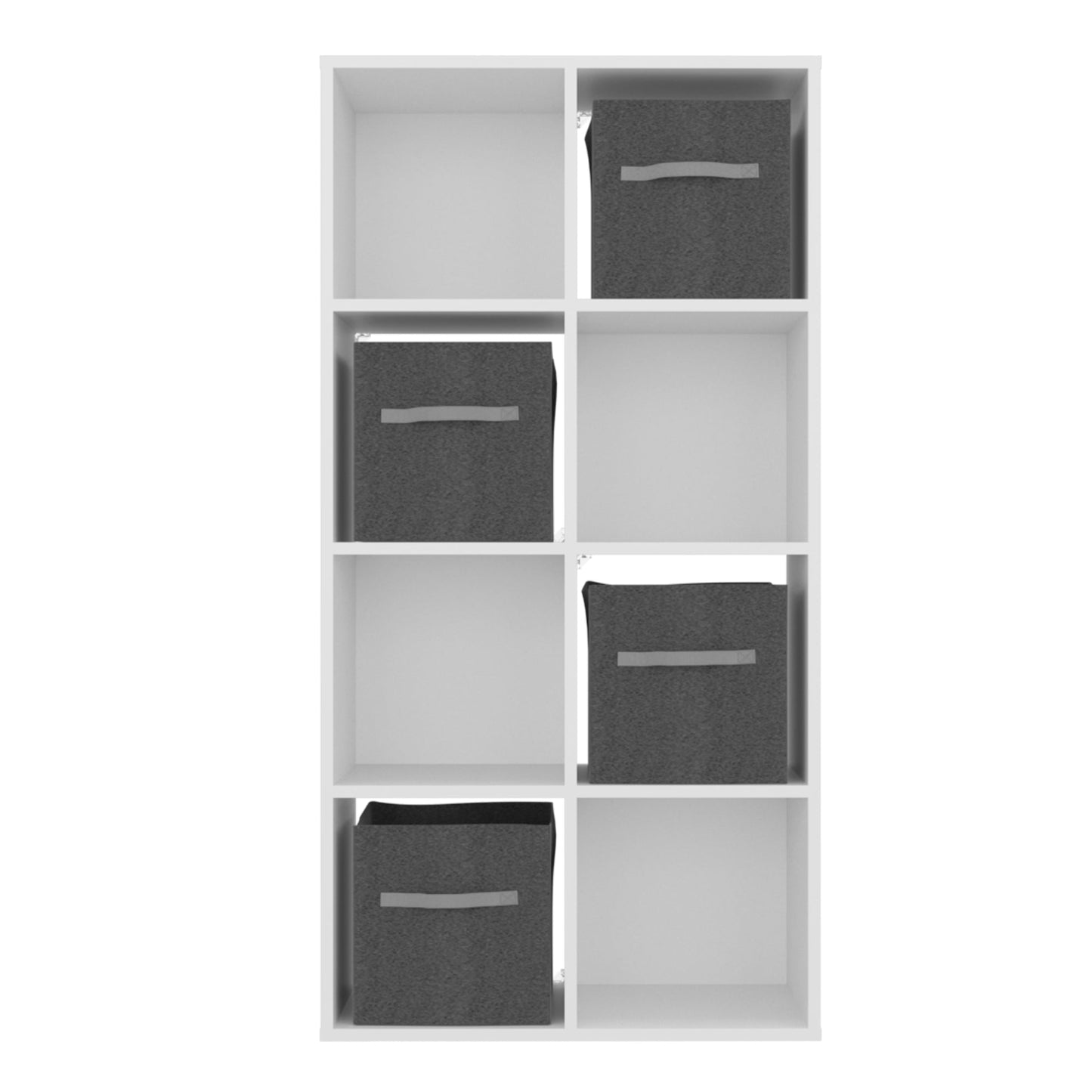 Biblioteca Organizadora Cubik Con Cuatro Cubos En Tela, Gris Blanco