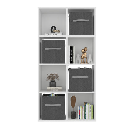 Biblioteca Organizadora Cubik Con Cuatro Cubos En Tela, Gris y Blanco
