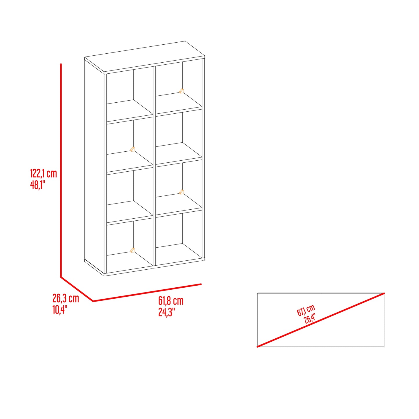 Biblioteca Organizadora Cubik Con Cuatro Cubos En Tela, Gris y Blanco