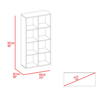 Biblioteca Organizadora Cubik Con Cuatro Cubos En Tela, Gris y Blanco