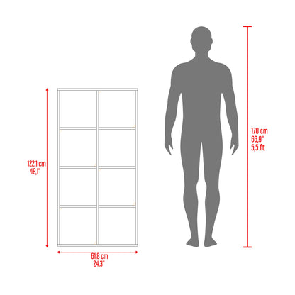 Biblioteca Organizadora Cubik Con Cuatro Cubos En Tela, Gris y Blanco