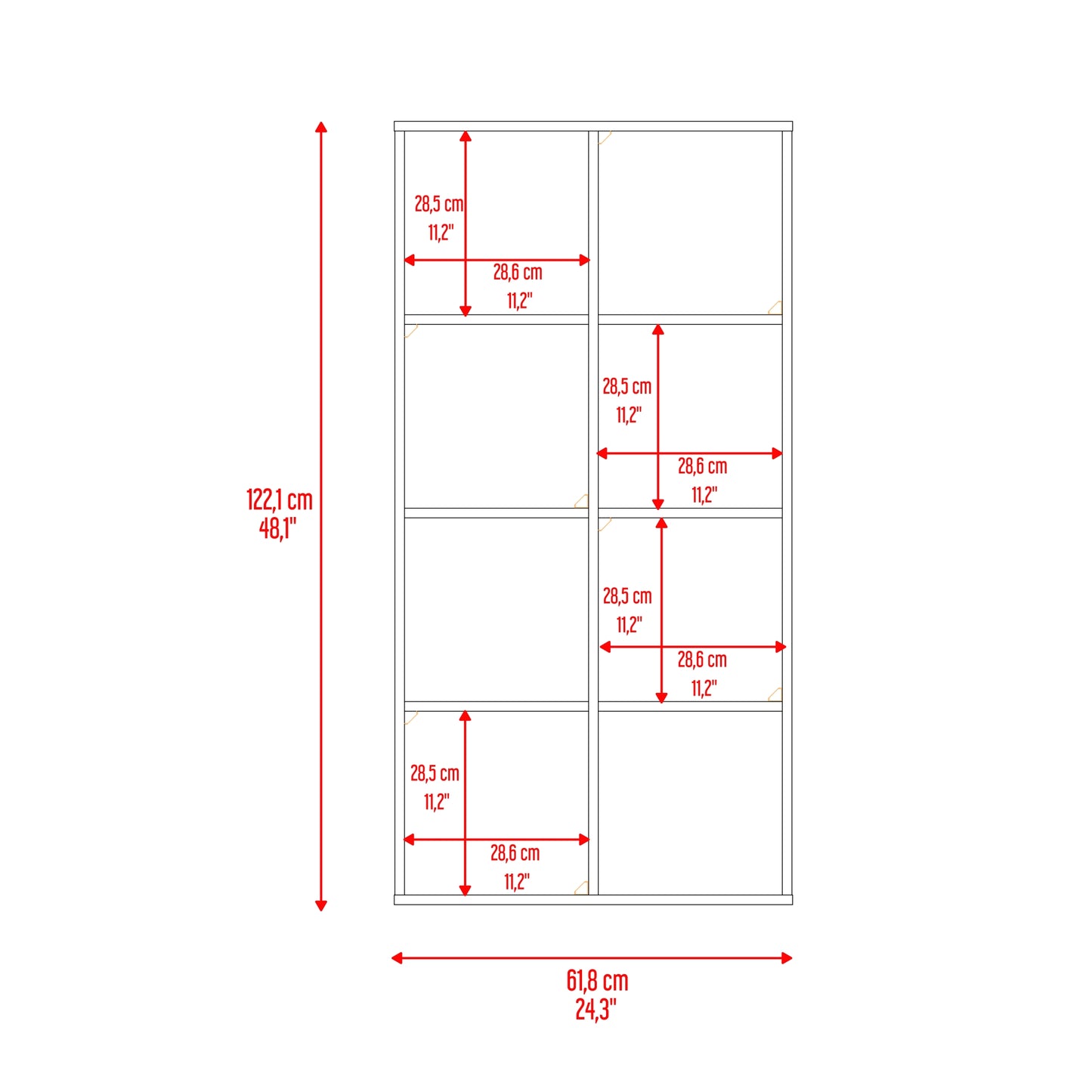 Biblioteca Organizadora Cubik Con Cuatro Cubos En Tela, Gris y Blanco