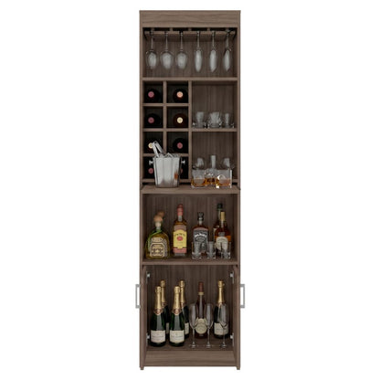 Bar Alto Ocho Botelleros Repisa Extensible Fm-011O  Café Oscuro