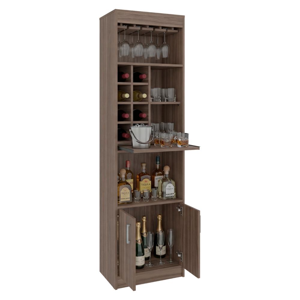 Bar Alto Ocho Botelleros Repisa Extensible Fm-011O  Café Oscuro