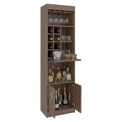 Bar Alto Ocho Botelleros Repisa Extensible Fm-011O  Café Oscuro