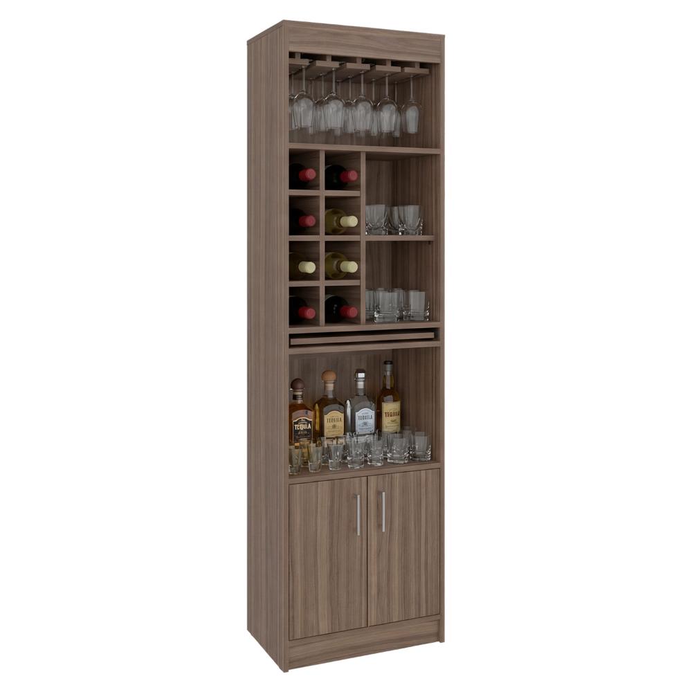 Bar Alto Ocho Botelleros Repisa Extensible Fm-011O  Café Oscuro