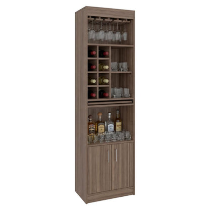 Bar Alto Ocho Botelleros Repisa Extensible Fm-011O  Café Oscuro