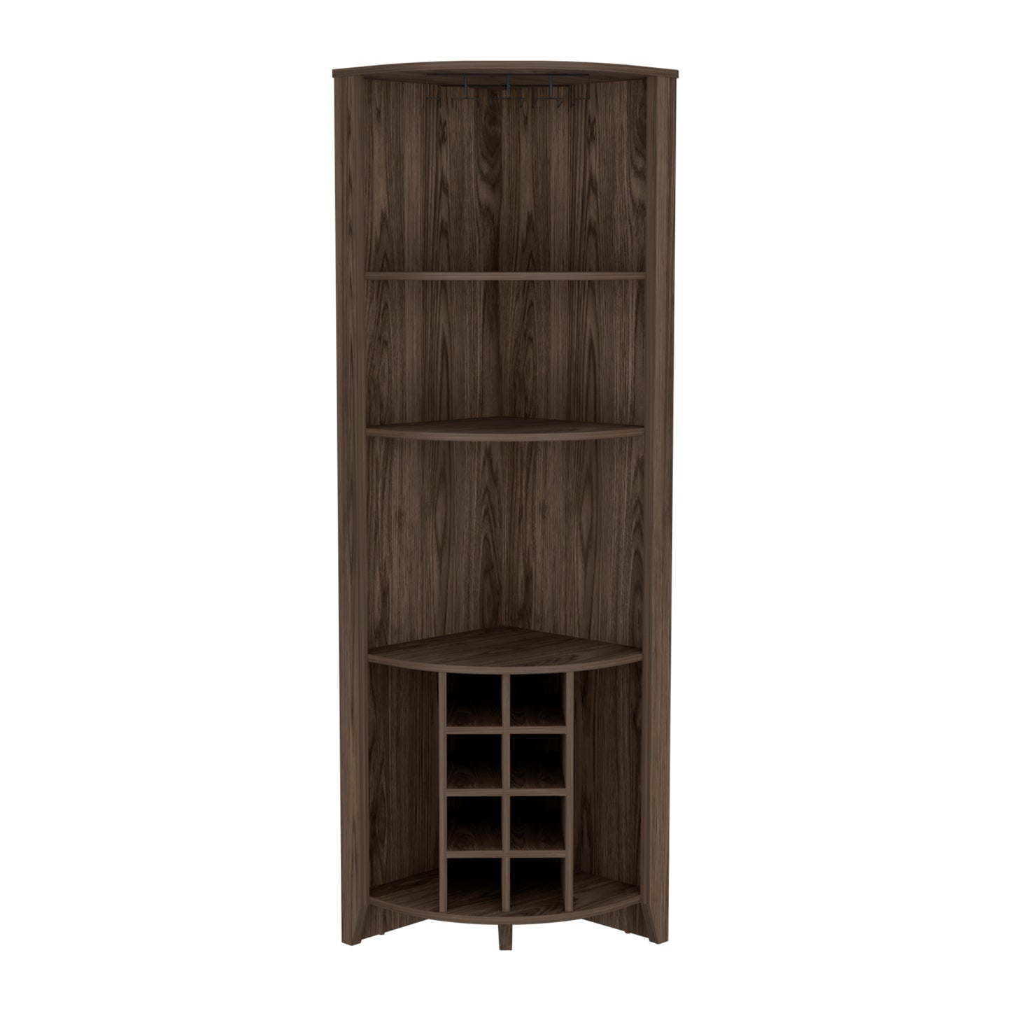 Bar Esquinero Ocho Botelleros Y Portacopas, FM Furniture 002O, Cafe Oscuro