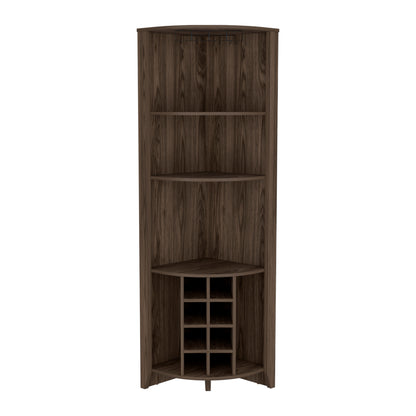 Bar Esquinero Ocho Botelleros Y Portacopas, FM Furniture 002O, Cafe Oscuro