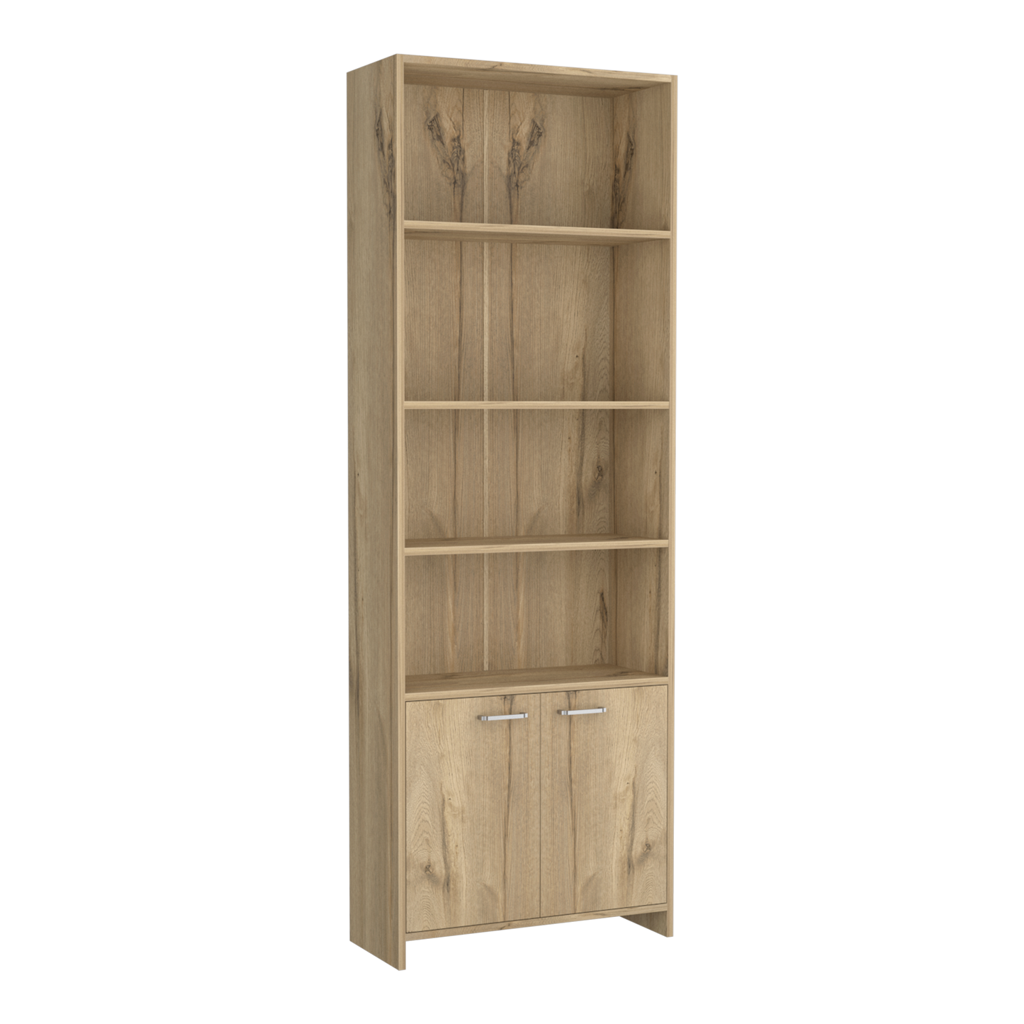 Biblioteca Con Dos Puertas Y  Cinco Repisas, FM Furniture, Cafe Claro