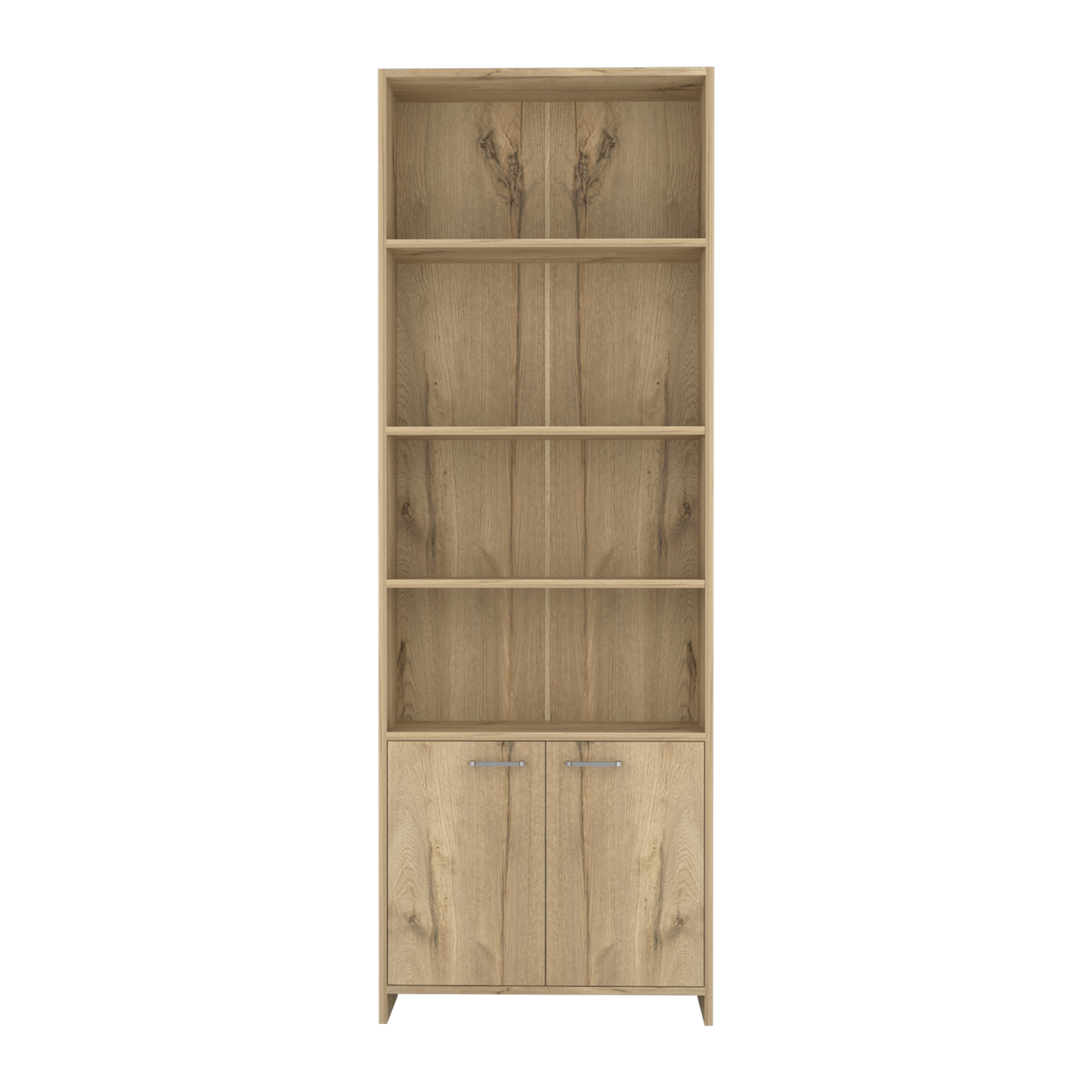 Biblioteca Con Dos Puertas Y  Cinco Repisas, FM Furniture, Cafe Claro